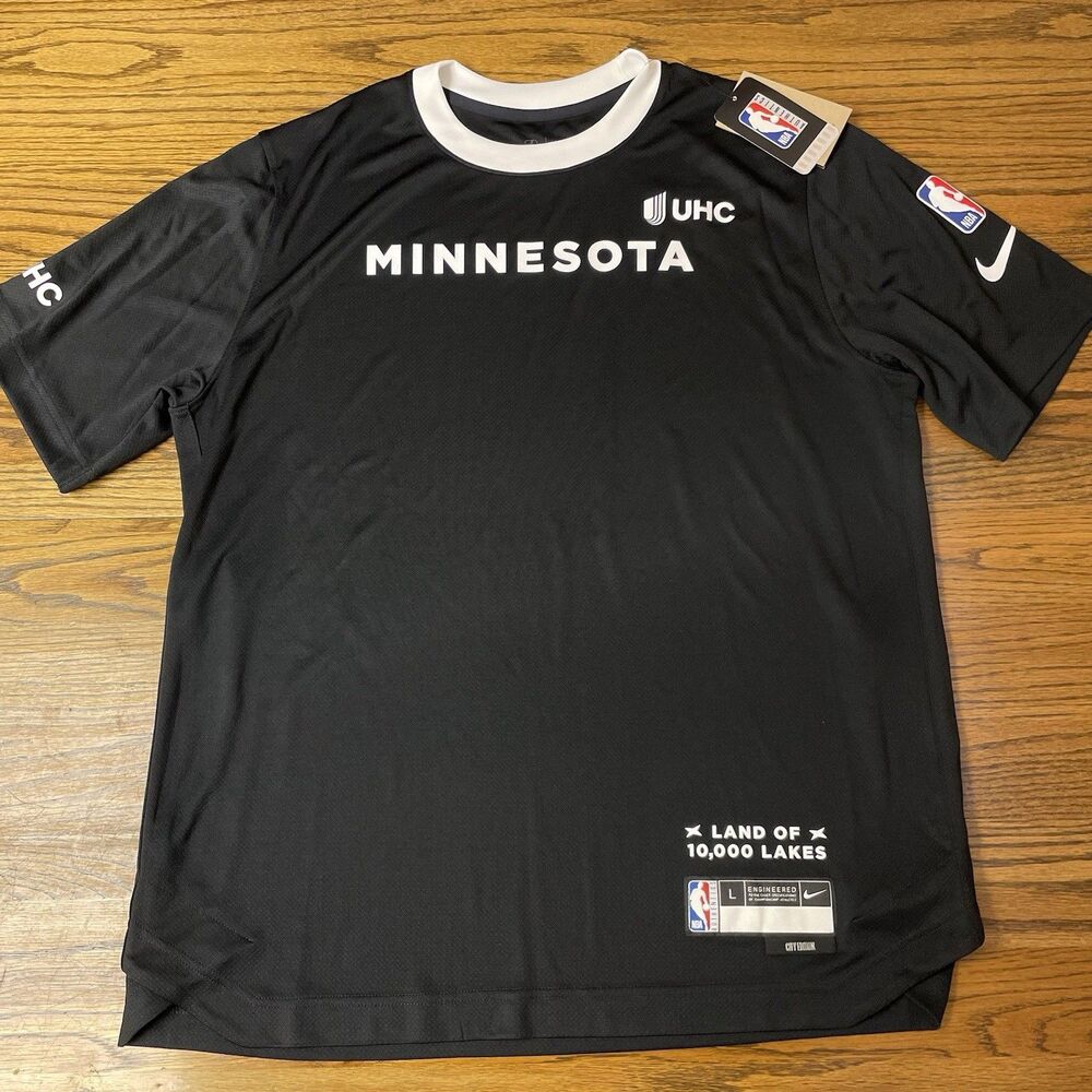 Minnesota Timberwolves Nike NBA Team Issue Warm up Shirt Men’s Sizes Black NEW